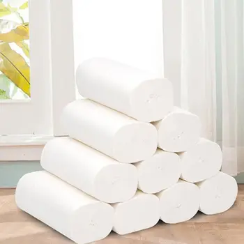 

12 Rolls Soft Bath Toilet Paper Towels Coreless 4 Ply Thicken Roll Tissue Home