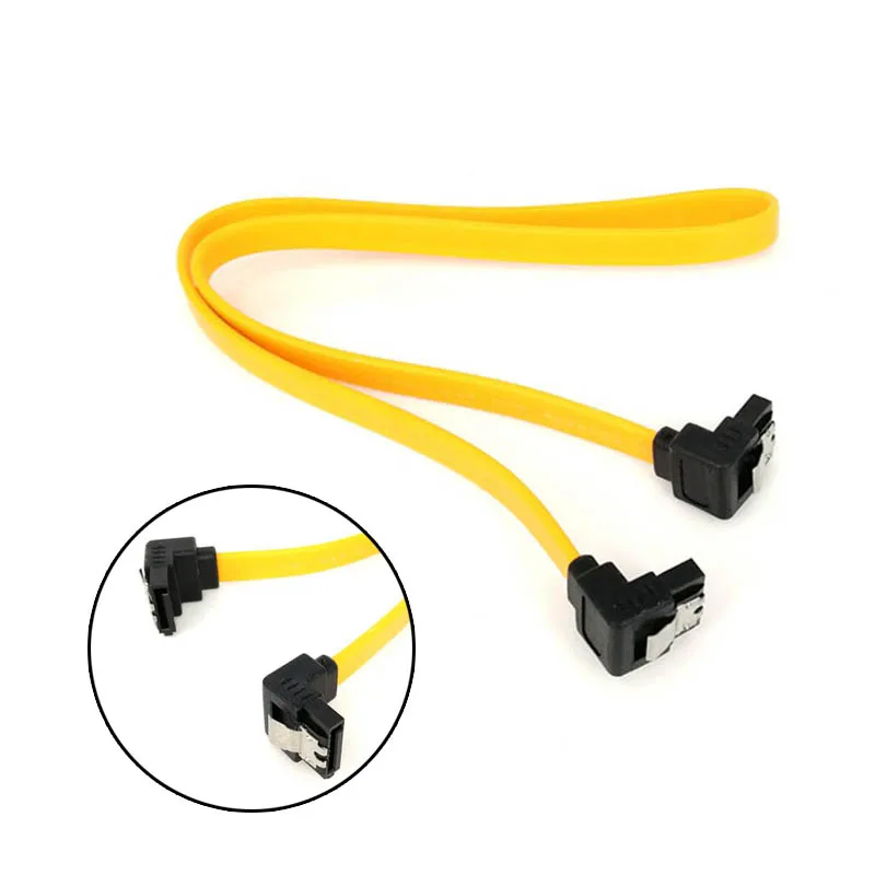 

Double Elbow Head SATA Data Cable 45CM Hard Drive Serial Port High Speed With Buckle GV99
