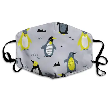 

Funny Baby Penguins Washable Reusable Mask, Cotton Anti Dust Half Face Mouth Mask For Kids Teens Men Women With Adjustable Ear