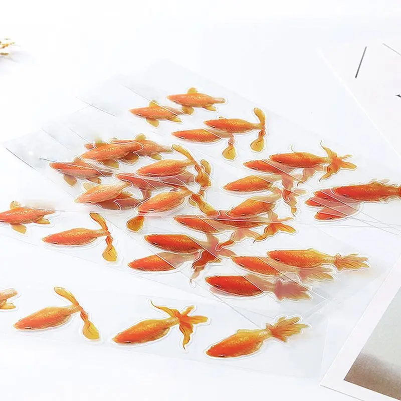 12 шт./компл. 3D маленькие золотые рыбки ручной работы трехмерные наклейки сделай сам эпоксидная смола Изготовление ювелирных изделий живопись наполнение материала