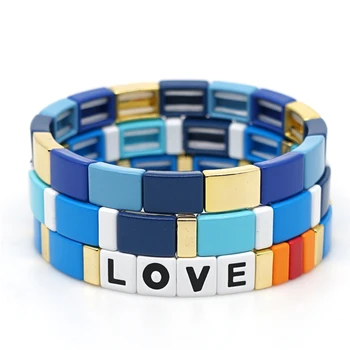 

KSRA 2020 New sky blue alloy bracelet jewelry Bohemia Tile Beads Bracelet Handmade Jewelry Women Latest Fashion