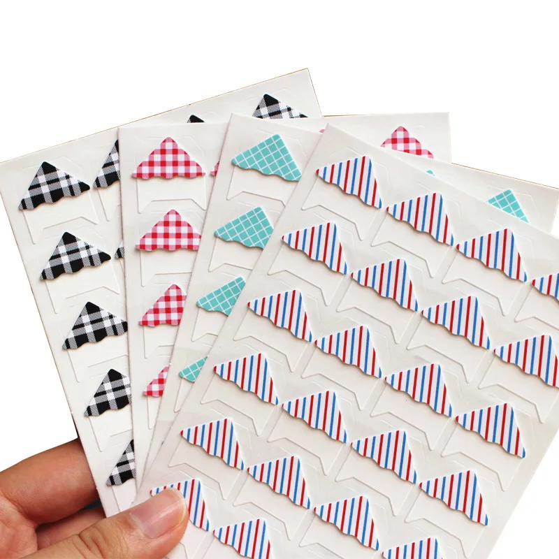 

5 Sheet of 120pcs DIY Album Corner Sticker Vintage Grid Stickers Scrapbooking Protect Photo Sticker Albums Frame Decoration