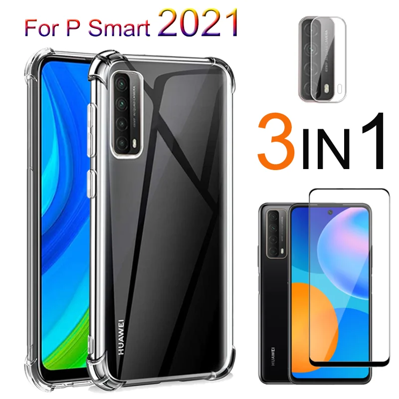 чехол + стекло камеры пленка для Huawei P Smart 2021 защитное S Z защитная 2020 2019 PSmart
