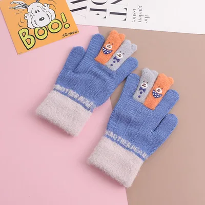 Г. Новые От 5 до 8 лет высококачественные детские зимние теплые мягкие перчатки для мальчика с рисунком медведя модные перчатки для детей