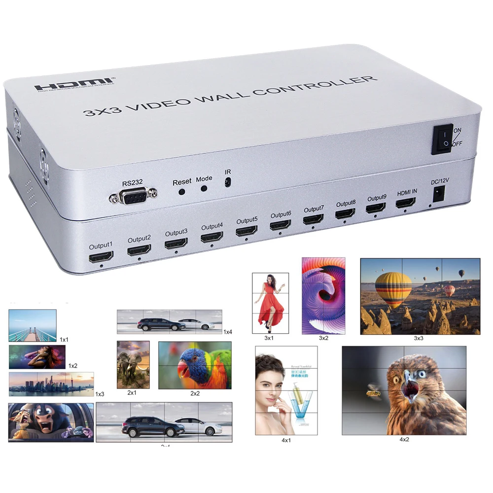 3x3 HDMI видео настенный процессор матрица контроллер Splicer сплиттер дисплей 3x2x2 3x1x3 2x3