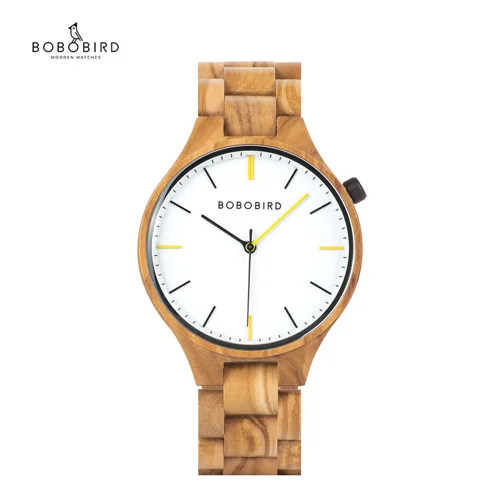 BOBO BIRD оригинальная брендовая с деревянной reloj hombre кварцевые наручные часы Простой стиль Cuatomized Прямая поставка Подарочная коробка дизайн - Цвет: YELLOW