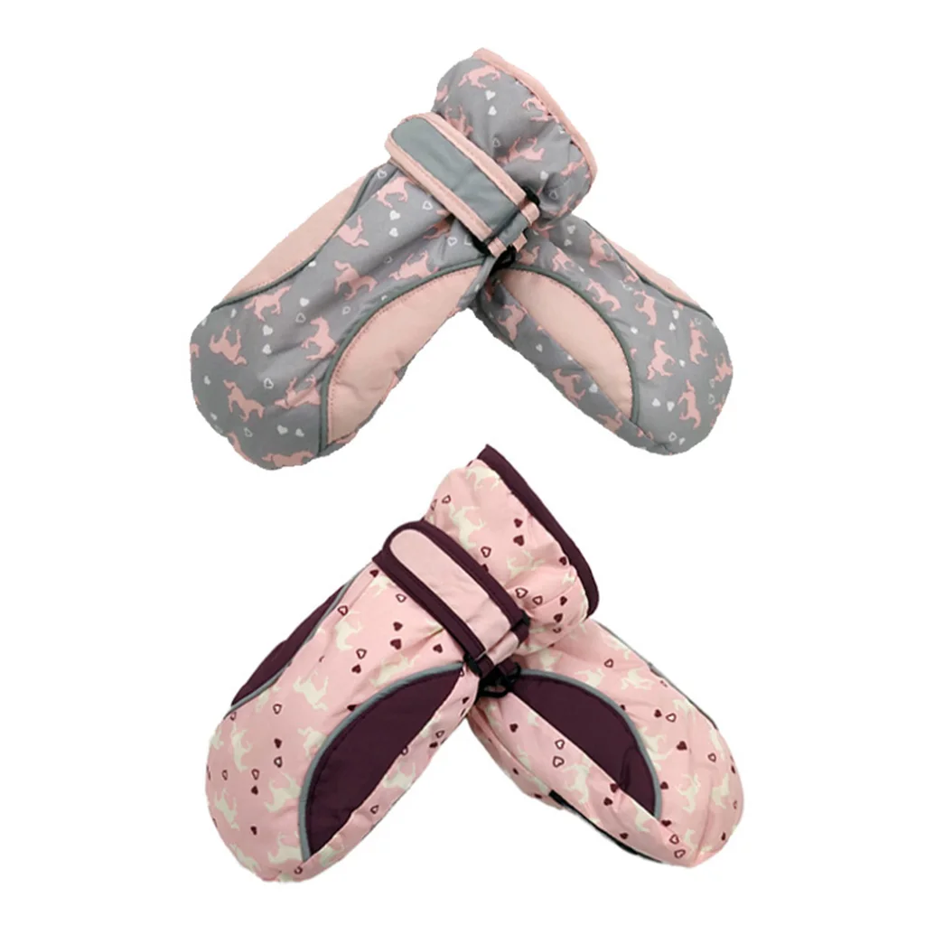 Ski Gloves, Winter Warm Waterproof Snow Gloves Mittens Mitts Warm SKiing Snow Kids Windproof Gloves for Kids Skiing Gloves