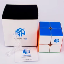 Gan249 v2 m magnético 2x2x2 cubo mágico gan 249 v2m quebra-cabeça cubo 2x2 magnético velocidade cubo gans cubo mágico