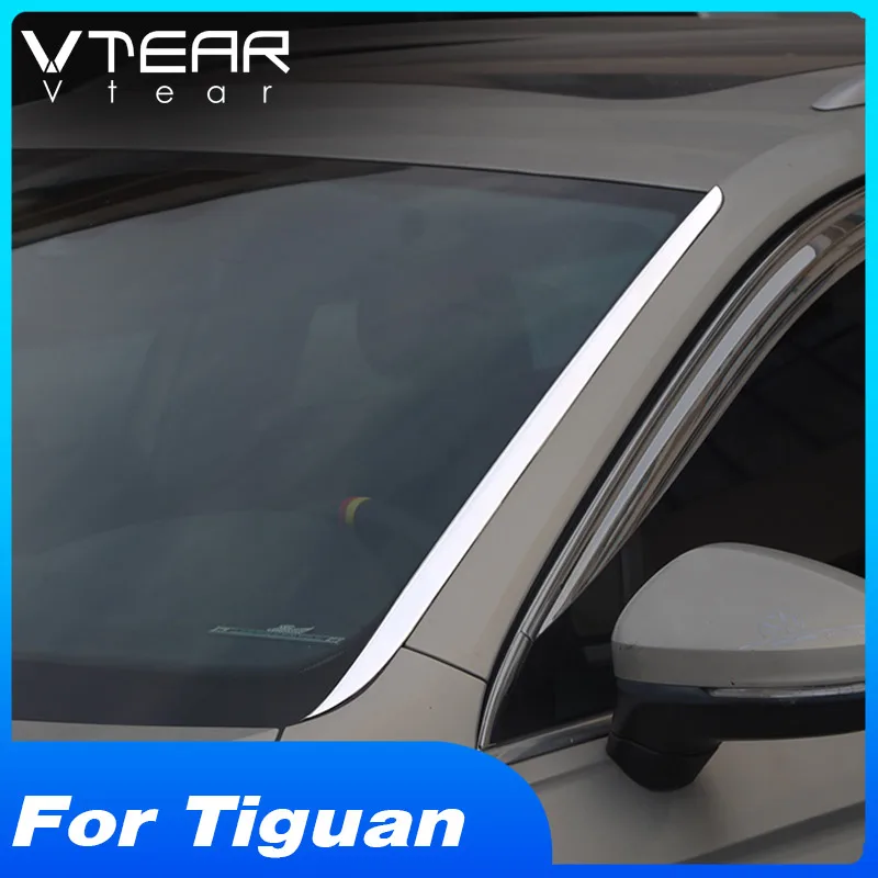 

Vtear For VW Tiguan 2019 2018 accesorios Front windshield Decorative strip Auto Front window refit Exterior Trim Car Styling