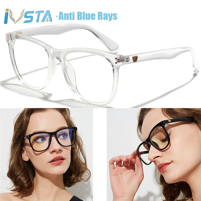 

IVSTA Oversized Glasses Frame Men Big Myopia Square Optical Prescription Eyeglasses Computer for Sight Square Luxury Brand Geek