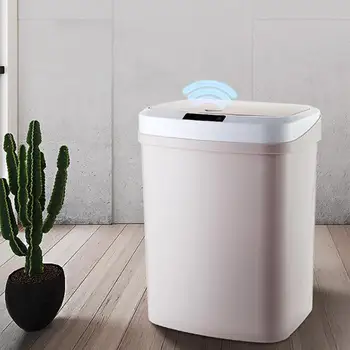 

Intelligent Waste Bin Dual-mode Induction Kick Barrel Sensor USB Power Cleaning Supplies for Bathroom Living Room Home