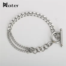 Noter браслет из нержавеющей стали для Мужская Хип-Хоп рок для мужчин Панк Braslet Минималистичная цепочка brasalete мужские крутые байкерские украшения