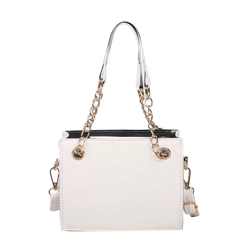 

New Style Handbag Chain Bag with Metal Plating Handle PU Leather Shoulder Messenger Lady Bag