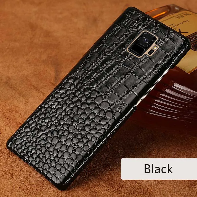 Black Чехол для samsung Galaxy S6 S7edge S8 S9 S10 плюс A20 A30 A50 A70 для карт и узором «крокодиловая кожа» для Note 8, 9, 10, A5 A7 A8 J5 чехол - Цвет: Black