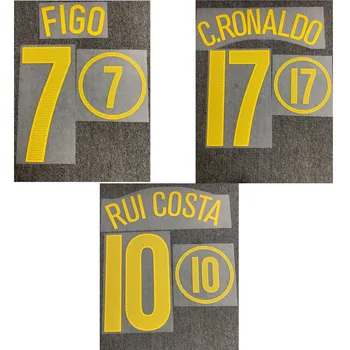 

2004 Portugal #17 C.Ronaldo Nameset #7 Figo #10 RUI COSTA Printing Patch Iron On Heat Transfer Patches
