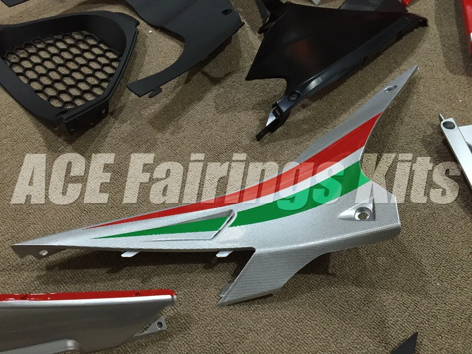 Полный комплект обтекателя мотоцикла подходит для Aprilia RSV4 1000 2010 2011 2012 2013 впрыска ABS Пластик красное серебро