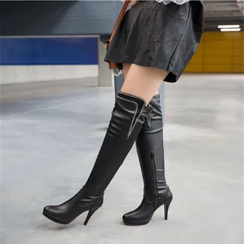 

BBZAI New pattern Europe and America Extra large code Women's Boots 11cm Thin Heels Superior quality Over knee Elastic boots