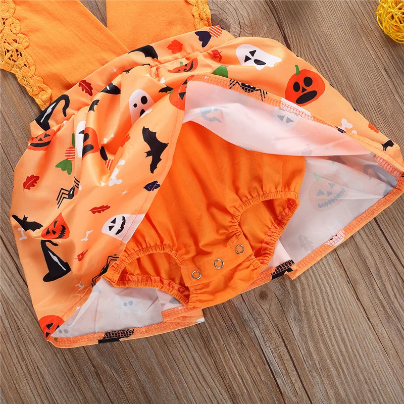 2020 Brand 0-18M Infant Baby Girl Romper Cute Christmas Santa Claus Halloween Spider Print Jumpsuit Lace Costume Baby Clothes