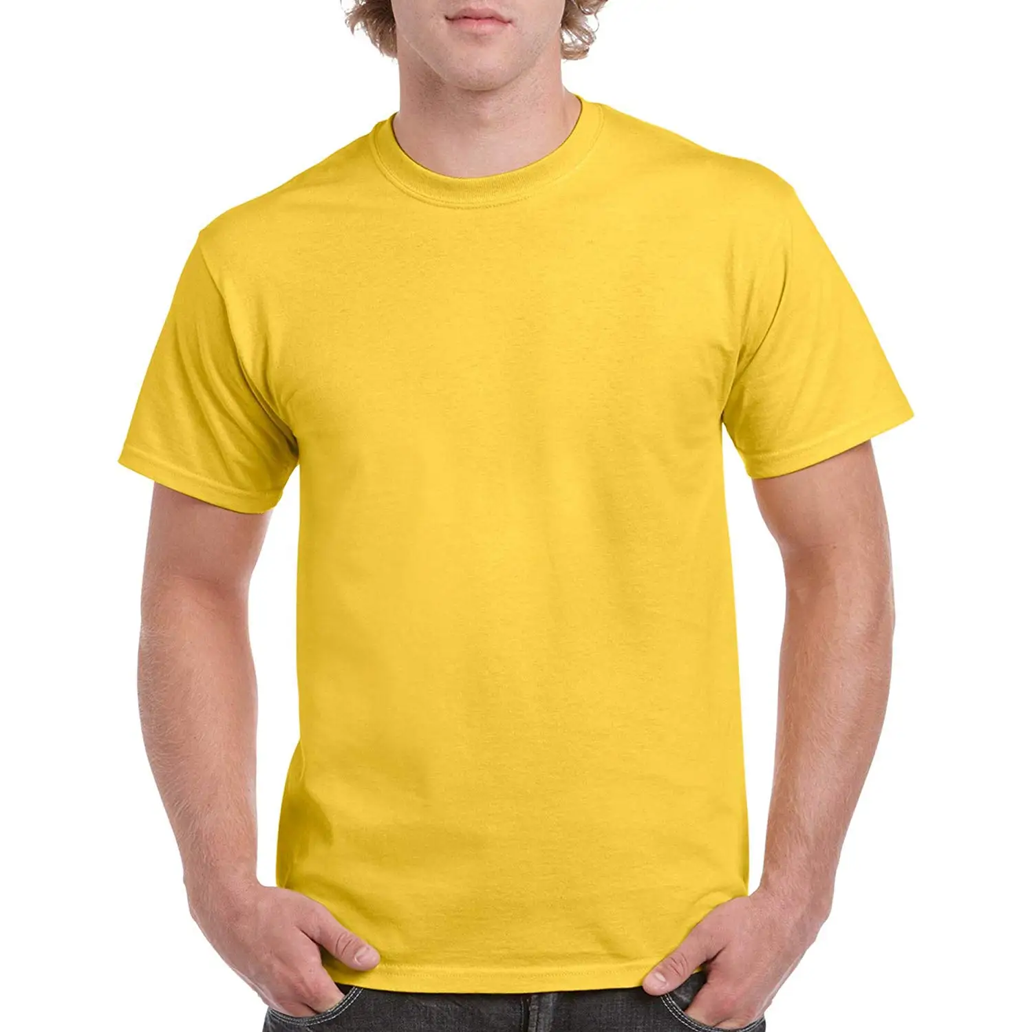 

Men's Heavy Cotton Adult T-Shirt, 2-Pack Cotton Casual Short O-Neck Solid
