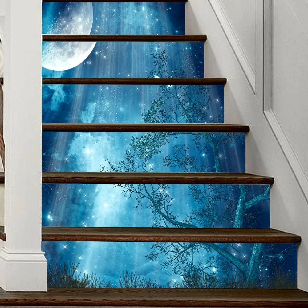 23color 18x100cm Sticker Stair Floor Wall Decorative 3D Bedroom Shop Home Stickers Escalier Autocollant Kids Room | Дом и сад