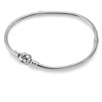 

Pan High Quality Silver Color Snake Chain Fine Bracelet Fit European Charm Bracelet for Women DIY Jewelry Making