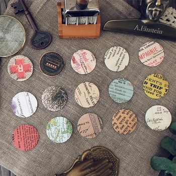 

Vintage round small sticker DIY scrapbooking album calendar gift seal sticker mobile phone happy planner decoration sticker