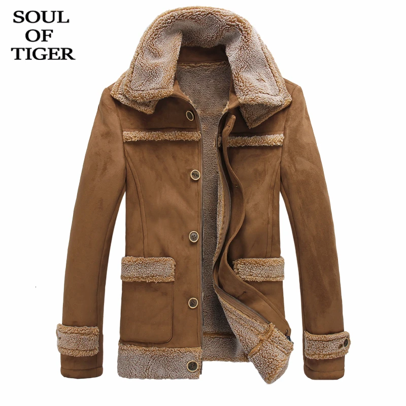 

SOUL OF TIGER 2019 Korean Fashion Mens Loose Fur Coats Winter Suede Clothing Vintage Leather Jackets Casual Oversized Streetwear