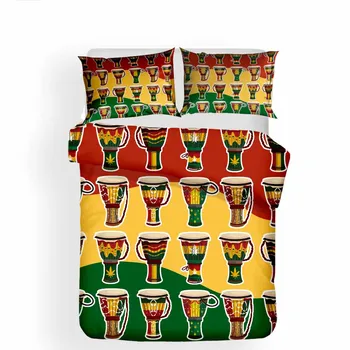 

African Duvet Cover Sets,Traditional African Women Ethnic Decor Design,Home Bedroom Decorative Bedding Sets,100% Microfiber