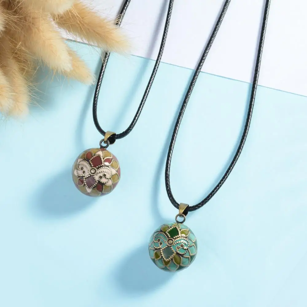 Eudora, 20 мм, оригинальное ожерелье Гармония в стиле барокко, подвеска с шариком для беременности, эмаль, кукольный шар, бола для детей, ювелирные изделия, новинка, B337-2