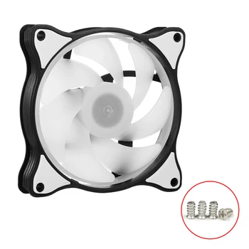 

RGB Case Cooling Fan Computer Radiator RGB Fan 12cm Case Cooler Mute Cooling Fan with Adjustable Colorful RGB Light