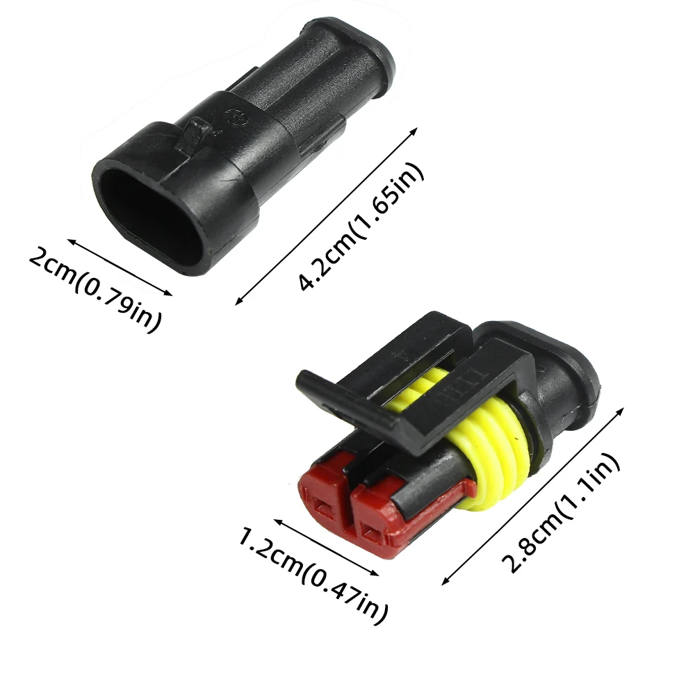 YUNPICAR 5Kit 2 Pin Way 16 AWG Автомобильная Водонепроницаемая вилка соединителя с проводом 1,5 мм серия клеммный разъем-5 упаковка