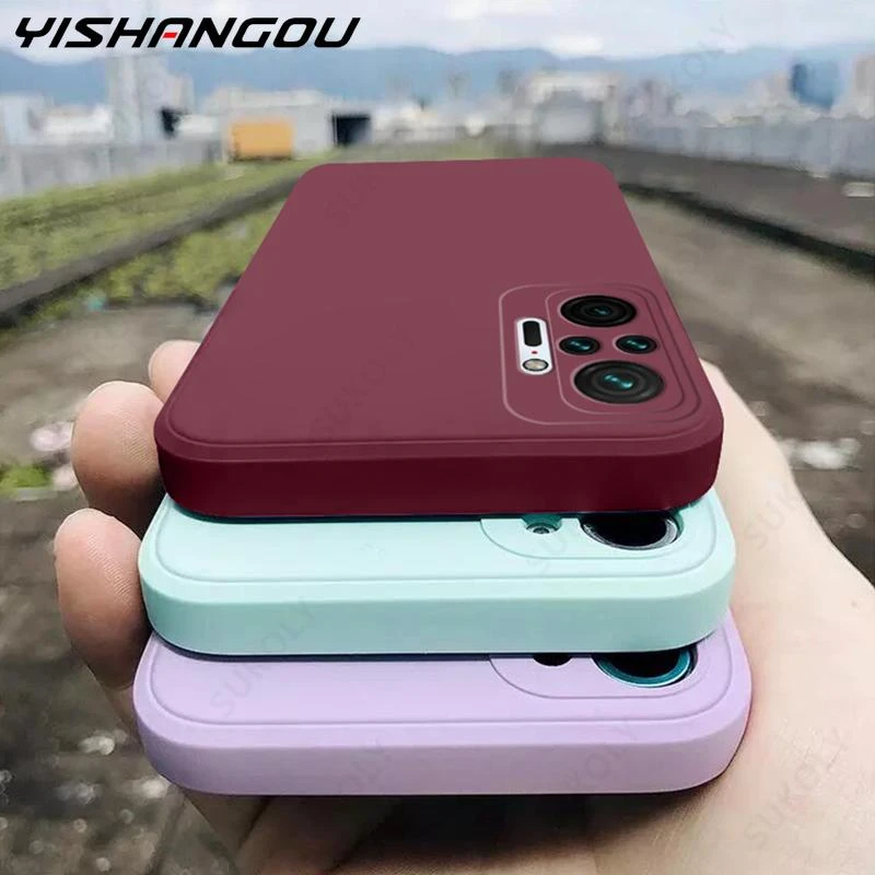 Square Liquid Silicone Case For Xiaomi Redmi Note 10 Pro 9 9s 9T 11s Mi 10T 11 Lite 11T Poco F3 M3 Pro 5G X3 GT NFC Soft Cover