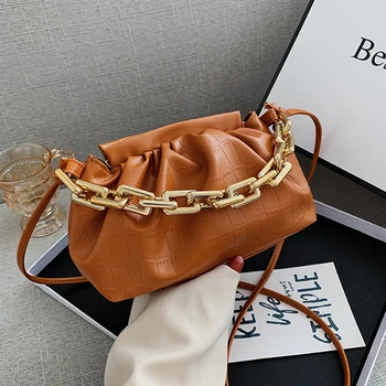 

Hand Bags For Women 2021 Trend PU Leather Crossbody Bags Women's Desinger Luxury Branded Chain Shoulder Handbags Cloud Winter