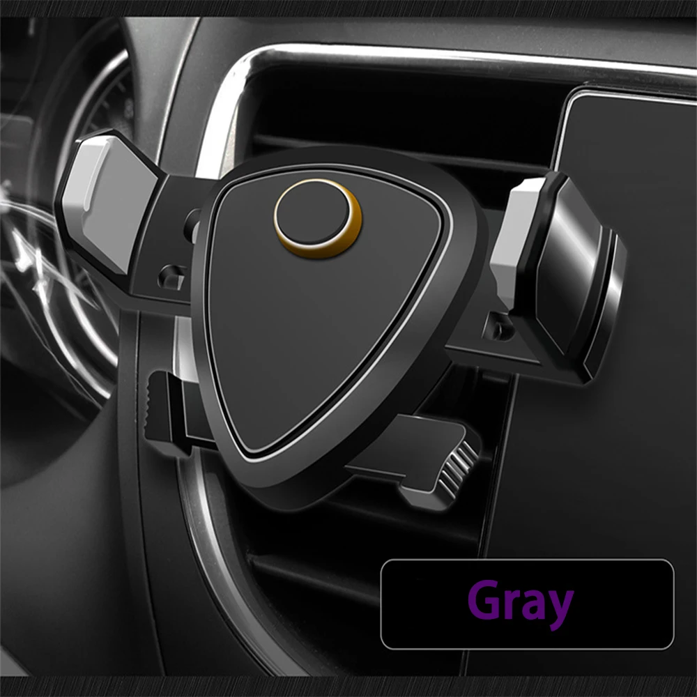 Гравитационные держатели для мобильных телефонов, автомобильный держатель для телефона с вентиляционным отверстием, не магнитный автомобильный держатель для телефона, стабильный, автоматически фиксирующий держатель для телефонов - Цвет: Gray