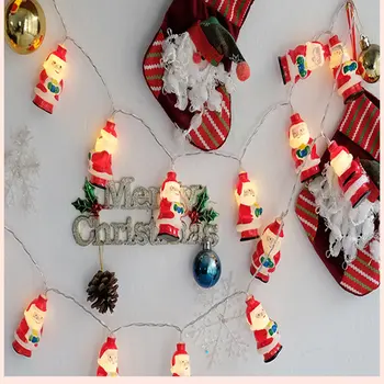 

Christmas Snowman Santa Claus Red Socks Style Fairy String Light Wall Window Garden Decoration Party DIY Flexible String Lamp