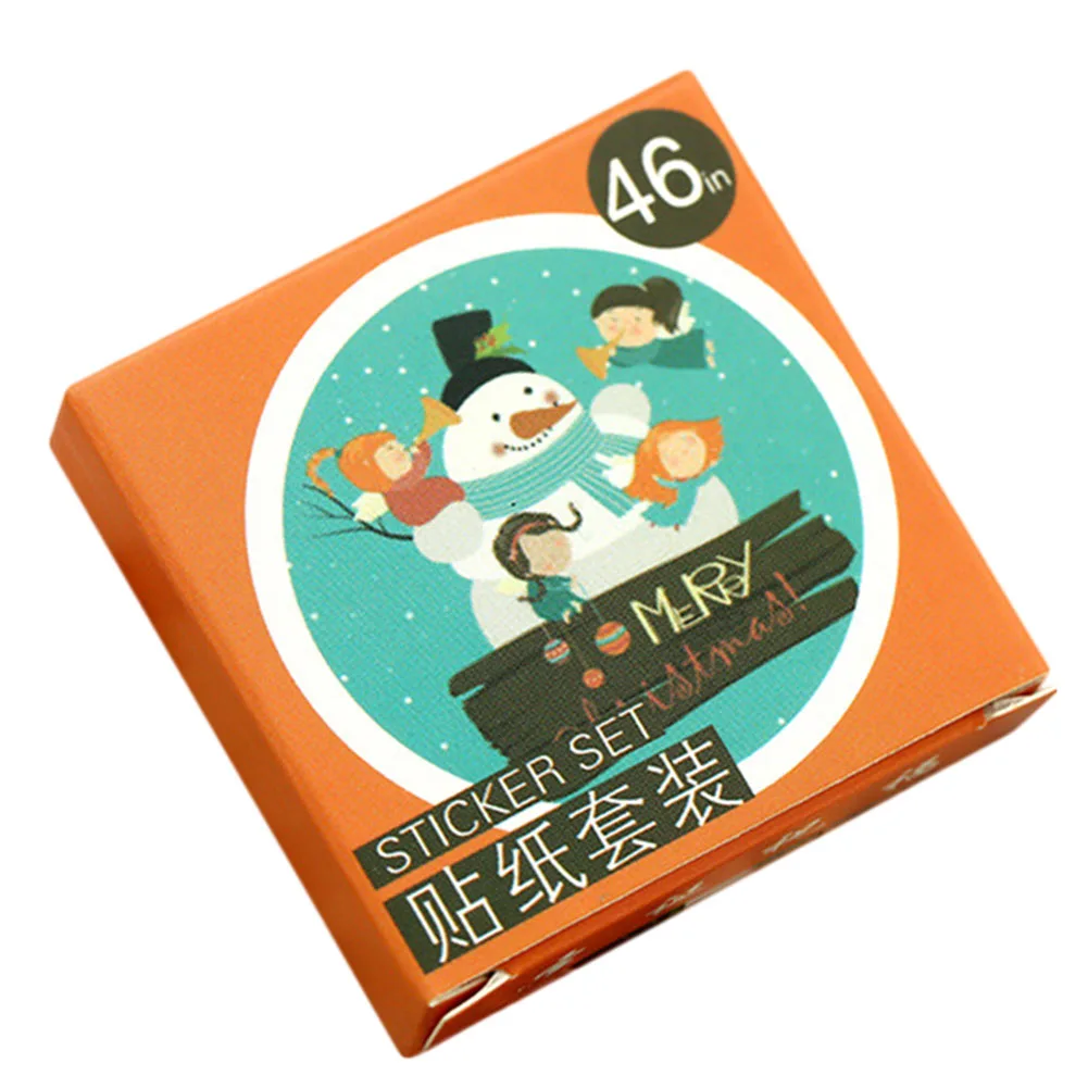 

46 PCS/pack Merry Christmas Theme Sticker DIY Decoration Gifts Posted Package New Year Label Paper Sticker Diary Scrapbooking