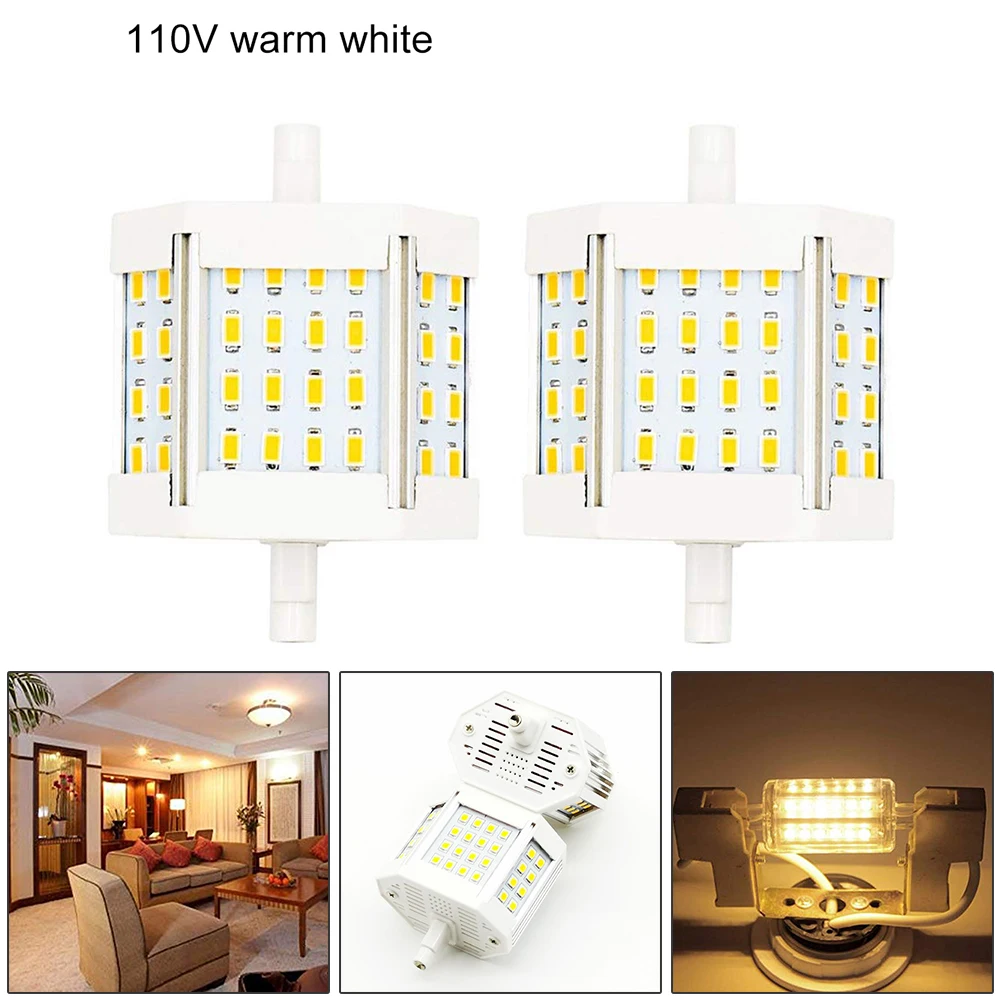 

2pcs 10W Double Ended Dimmable R7S LED Light 3'' Warm Cold White LED Floodlight Bulb 100W Halogen Replacement Bulb