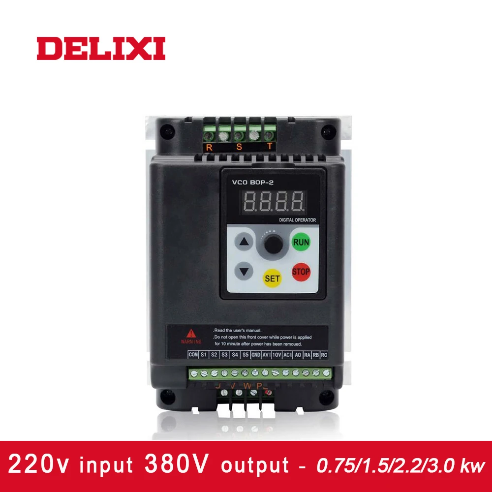 Преобразователь частоты DELIXI 220 В вход 380 выход кВт 3 для электродвигателя 50 60 Гц