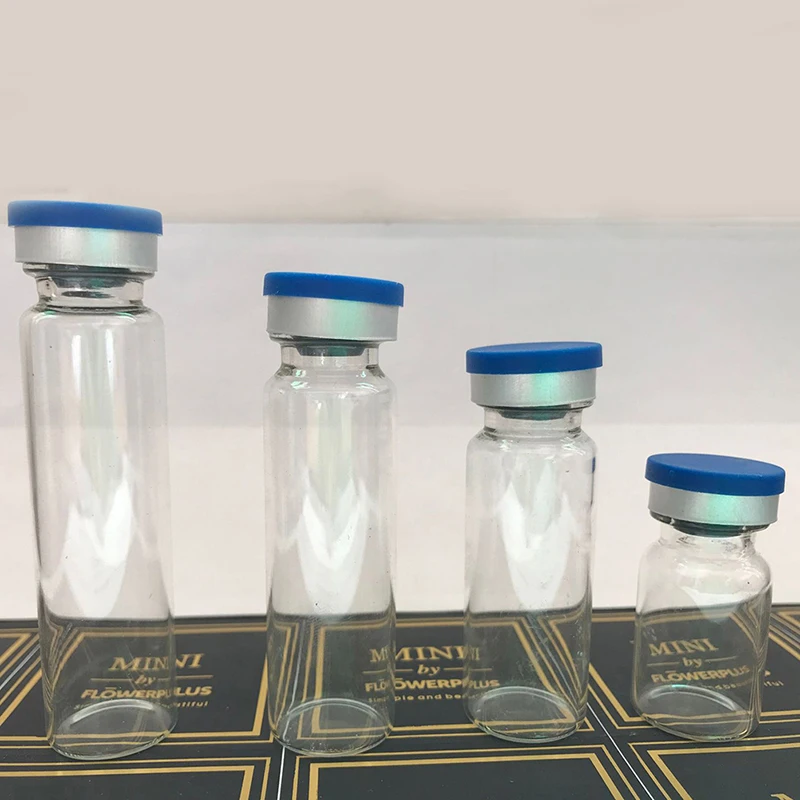 

10pcs Clear Injection Glass Vial/Stopper With Flip Off Caps Small Medicine Bottles Experimental Test Liquid Containers