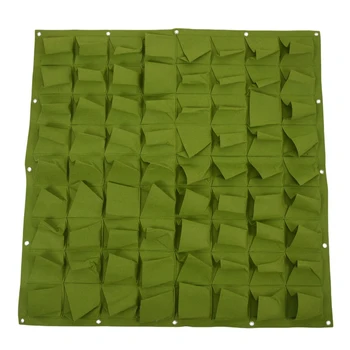 

72 Pocket Planting Bag Wall Vertical Greening Hanging Garden Outdoor Plant 1*1M(Green)