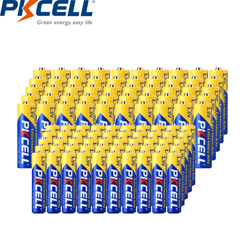 100PCS PKCELL Thermometer AA R6P AAA battery R03P 1.5V Carbon-Zinc Primary Batteries AA AAA batteries each 50pcs disposable battery