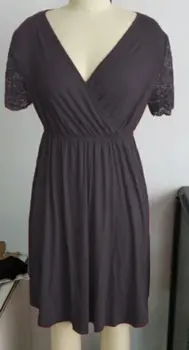 

Fashion Women Spaghetti Maternity Dress Cross Collar Lace Sleeve Loose Comfortble Ankle-length Causal Daily Dress