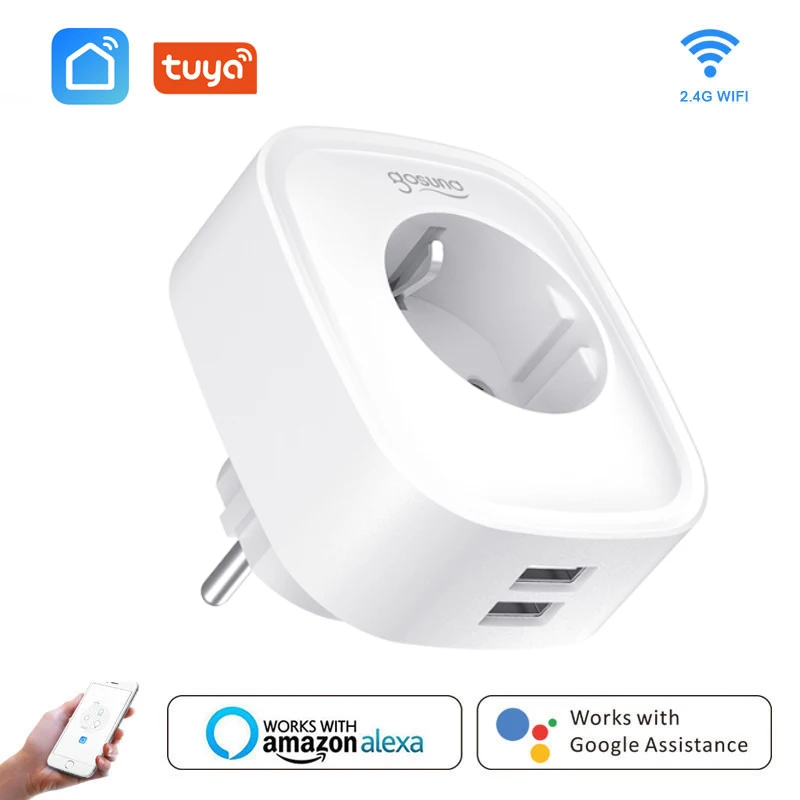 Дорожный удлинитель Gosund с европейской вилкой переносной 2 USB-зарядными