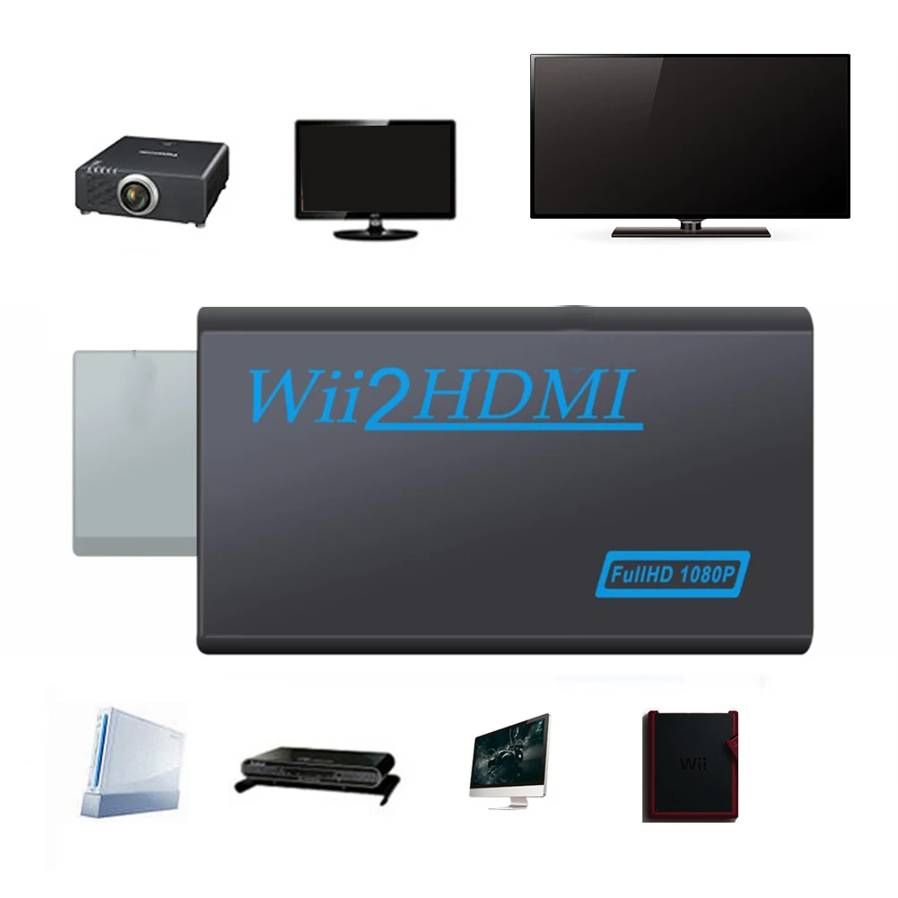 Wii к HDMI адаптер конвертер Поддержка Full HD 720P 1080 3,5 мм аудио wii 2HDMI адаптер для HDTV