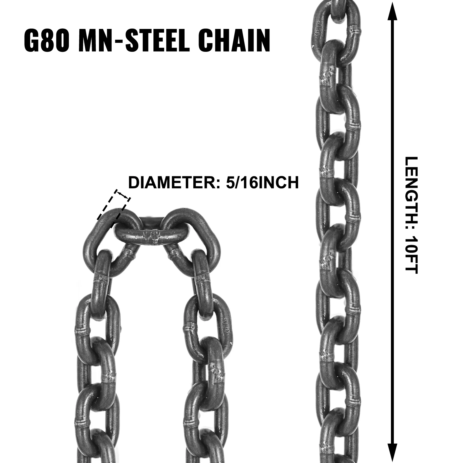 SucceBuy Lifting Chain Sling Lifts 5 T 1.5M 3M 4M X 5/16 Inch Heavy Duty With 4 Legs Grade Hooks and Adjuster G80 Alloy Steel