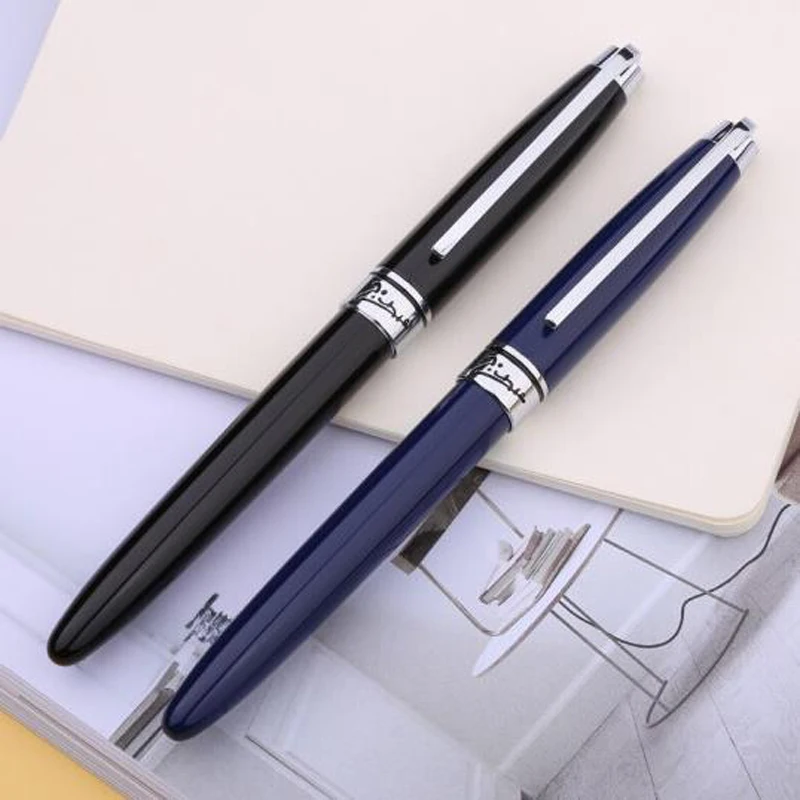 

Picasso 912 Elegant Pimio Metal Fountain Pen Iridium Fine Nib 0.5mm Blue & Black Gift Box Optional Business Writing Pen