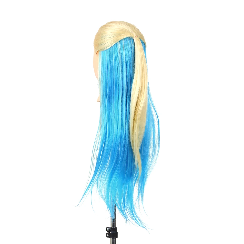 

27" Mannequin Head Wig Head Dummy Mannequin Hairdresser Mannequin Head Blue+Gold Hairdressing Training Practice Model With Clamp