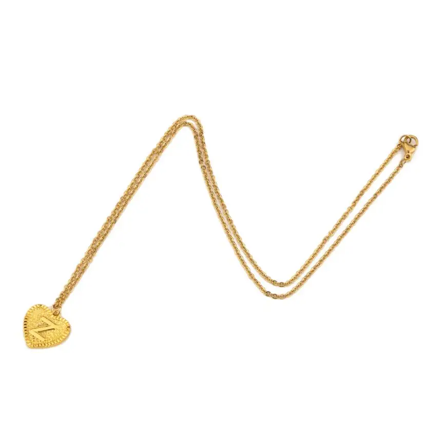 Fashion Tiny Heart Initial Necklace Gold Color Cut Letters Single Name Choker Necklace For Women Pendant Jewelry Collars Gift Fashion Tiny Heart Initial Necklace Gold Color Cut Letters Single Name Choker Necklace For Women Pendant Jewelry Collars Gift