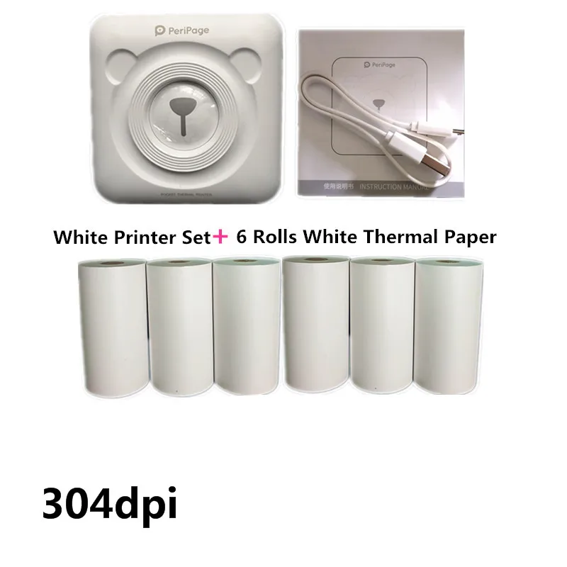 small photo printer 304dpi Bluetooth Portable Printer High Resolution A6 Peripage Mini Photo Printer Thermal Printers For Mobile Phone Android & IOS mini printer Printers