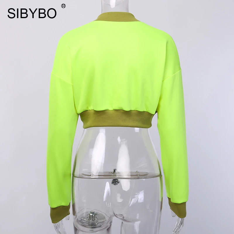 SIBYBO осень соединенный тонкий сексуальный жакет Женская мода с длинным рукавом укороченный топ Женская Уличная Повседневная Женская куртка и пальто